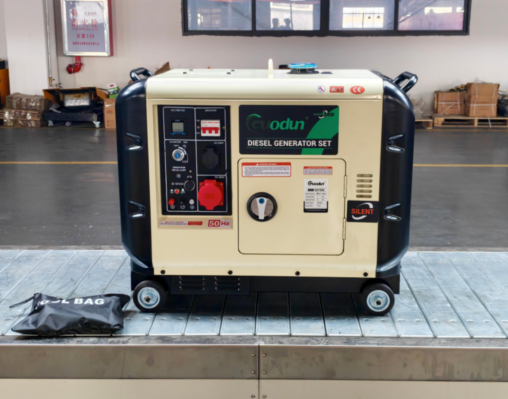 Gordon 7kW Silent Diesel Generator - 3-Phase Multi-Voltage (110V-380V) Air-Cooled Power Generator with ATS & Remote Start